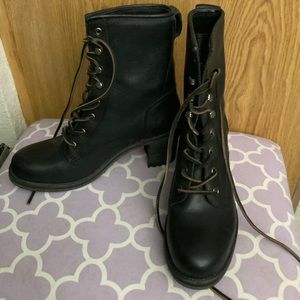 Frye Lace-Up Combat Boots, Black, Size 8.5